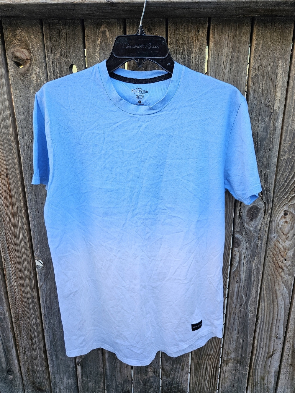 Hollister Men's Blue to White Ombre Crew Tee Size S - Picture 3 of 16